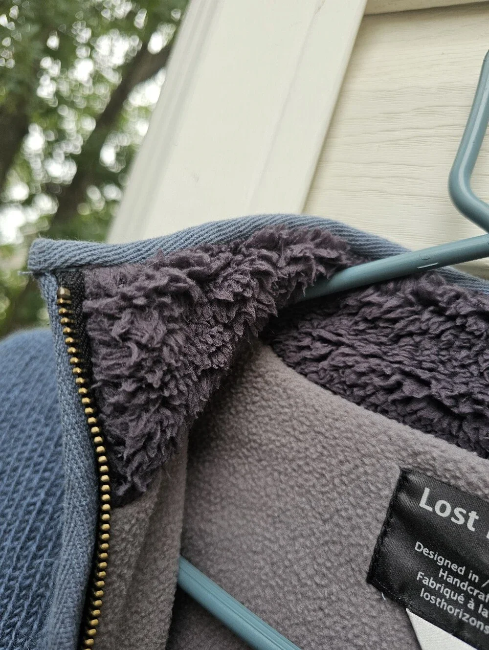 VTG Lost Horizons Fleece Lined Wool Sweater Coat XL Hand Knit Nepal Wild Mustang